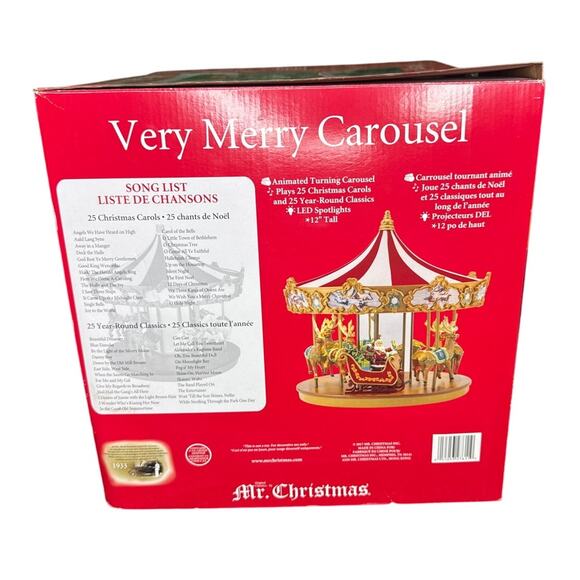 Mr Christmas Very Merry Carousel Santa Reindeer Plays 50 Songs LED Lights Motion - Picture 2 of 6